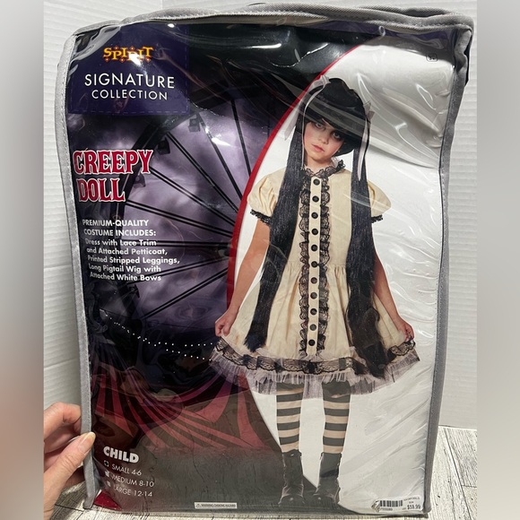 SPIRIT SIGNATURE COLLECTION CREEPY DOLL CHILD COSTUME DRESS SIZE S 4-6 NEW - Picture 1 of 9